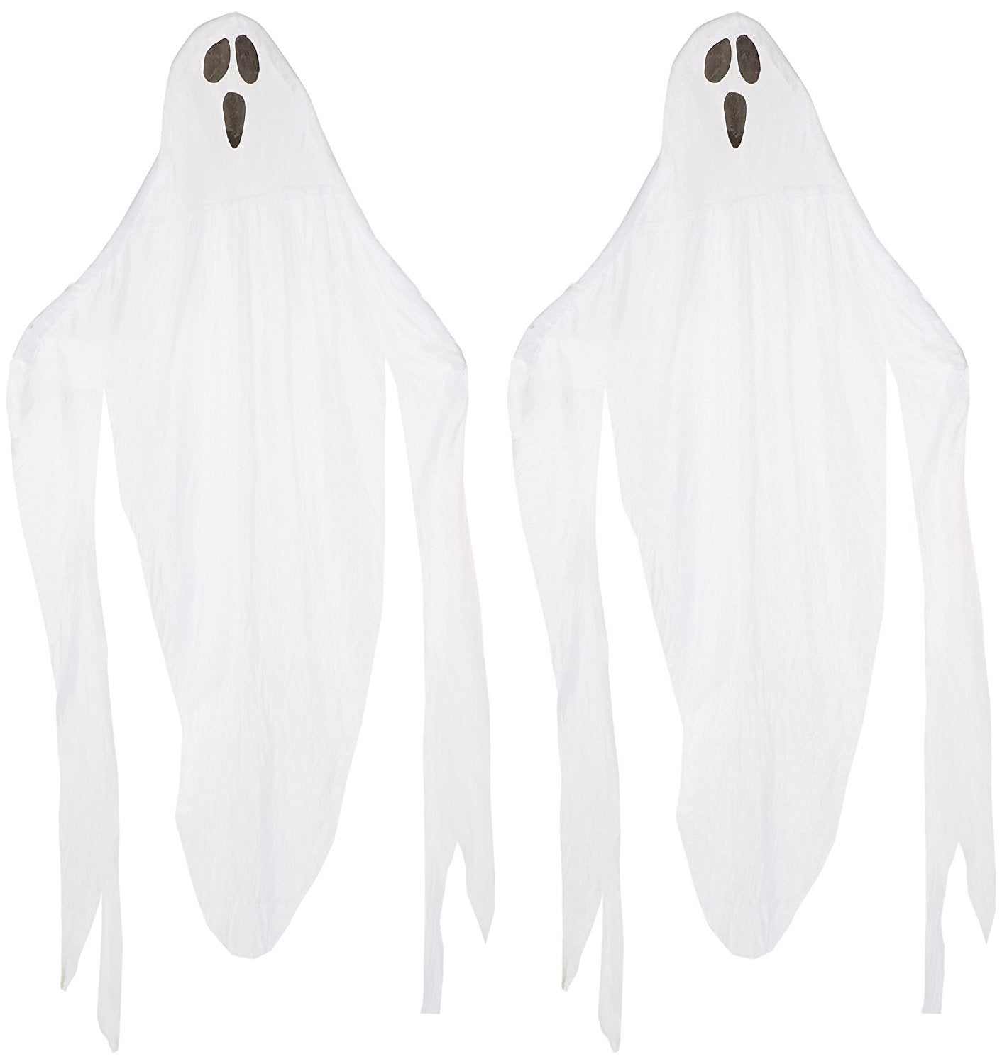 Forum Novelties Set of 2 Halloween 7ft Hanging Fabric Ghosts! Halloween Hanging Decoration for Parties! (2)