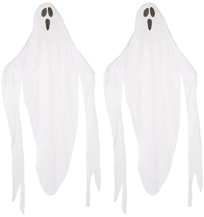 Forum Novelties Set of 2 Halloween 7ft Hanging Fabric Ghosts! Halloween Hanging Decoration for Parties! (2)