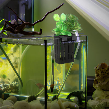 ibasenice Aquarium Plant Holder 10-Pack Hanging Fish Tank Planter Cups 4.92X3.14X2.16 Inch Aquatic Plant Basket with Holes Space-Saving Underwater Garden Accessories