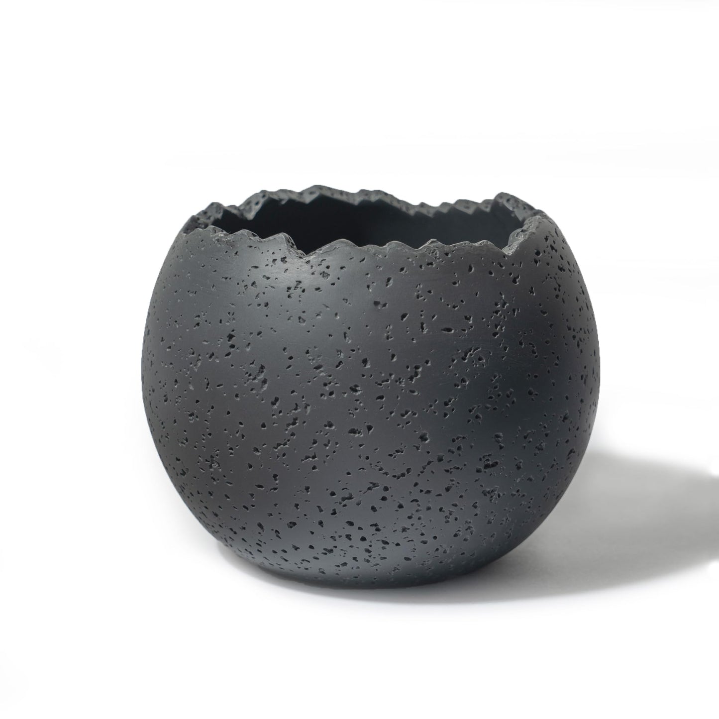 Jo Lavie 6 Inch Modern Minimalist Resin Planters with Drainage Hole, Charcoal Gray Indoor Outdoor Flower Pots for Succulents, Herbs, Orchids & Small Plants - Charcoal Gray