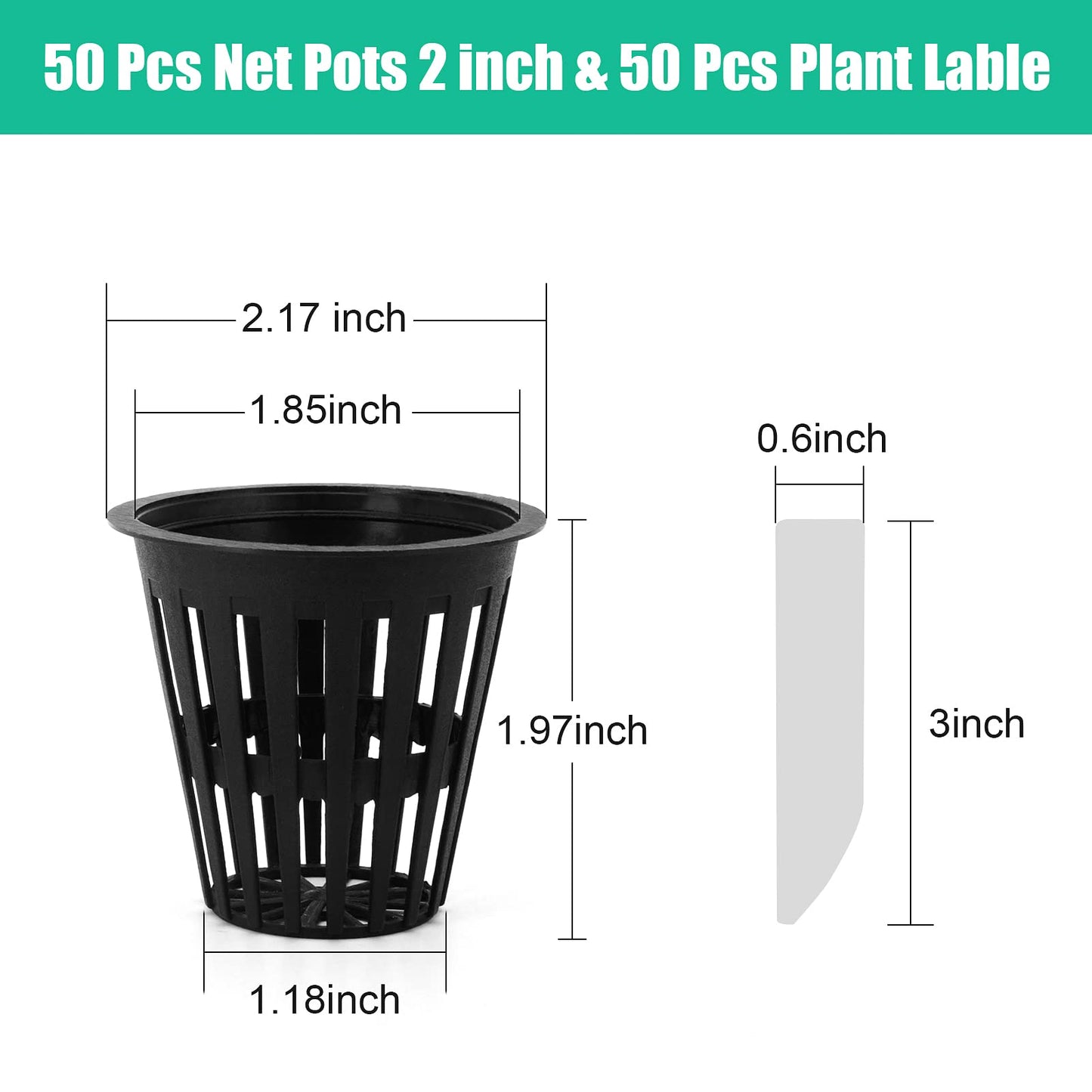Business King 30 pcs 3 inch net pots & 50 pcs 2 inch net pots with 80 pcs Plant Lable