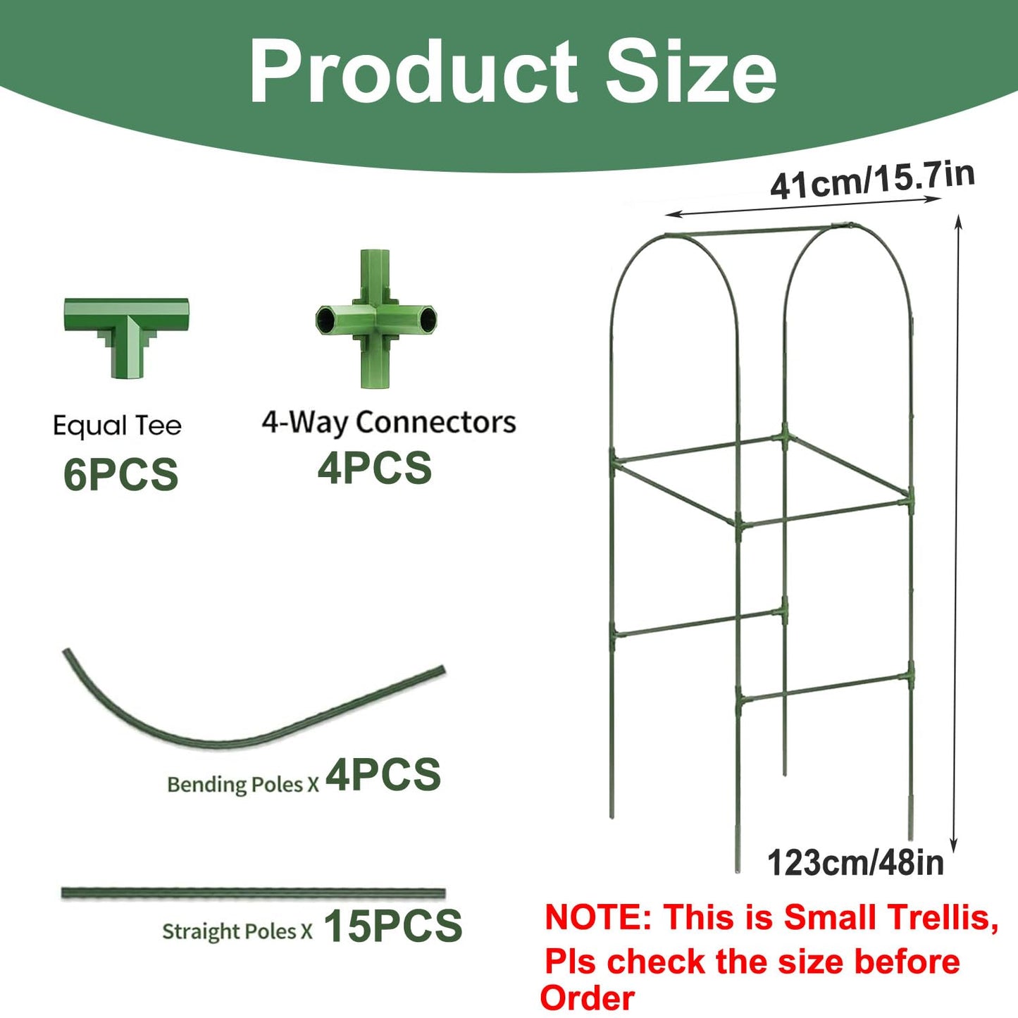 Cucumber Trellis for Plant Climbing- Cucumebr Arch Trelli for Flower Vine Vegetable Tomato Cage Raised Bed- Foldable Garden Tunnel Trellis