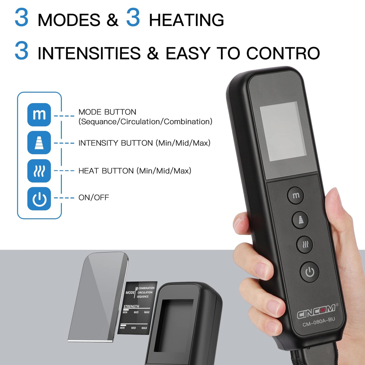 CINCOM Leg Massager with Heat and Compression, Air Compression Leg Massager for Circulation and Pain Relief Muscles Relaxation Gifts - FSA HSA Eligible