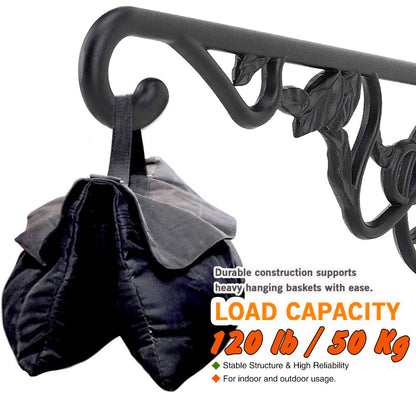 Heavy Duty Hanging Plant Brackets, 2pcs 13 Inch Hand Forged Iron Wall Mount Bracket Durable Rust-Resistant Plant Hanger Hook for Hanging Plants Bird Feeder Lantern Wind Chimes
