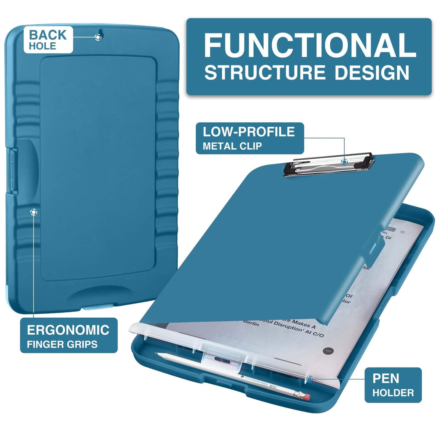 Sooez Clipboards with Storage, High Capacity Clip Boards 8.5x11 with Storage, Heavy Duty Nursing Clipboard Folder, Plastic Clipboard with Pen Holder for Women Teachers Work, School & Office Supplies