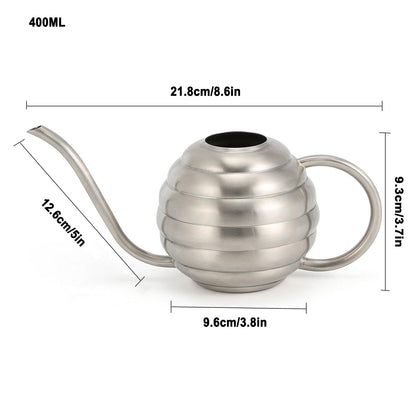 Lianshi Plant Watering Bottle, 400ml/14oz, Retro Style Watering Can, Matte, Frosted (Silver)