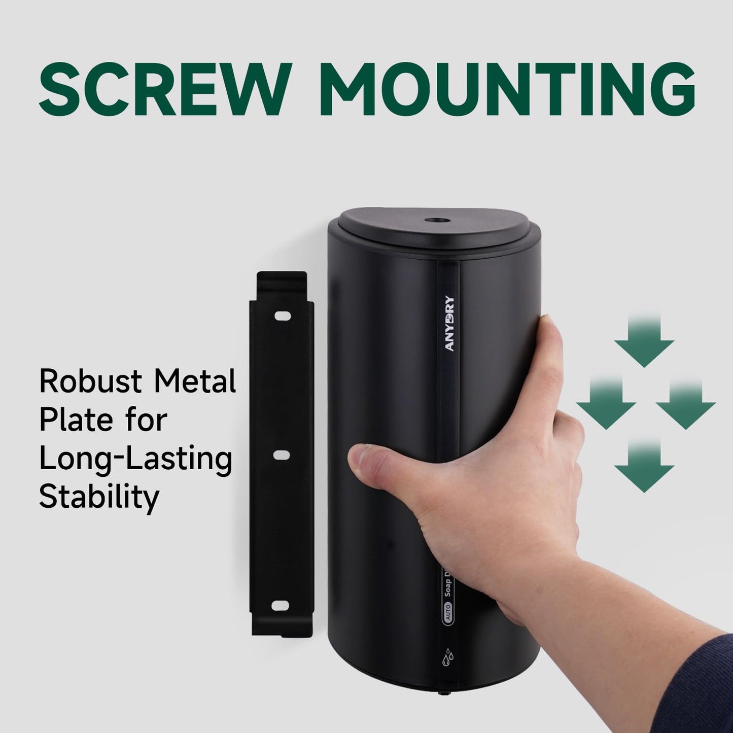 anydry 29fl.oz/850ml Commercial Automatic Liquid Soap Dispenser Wall-Mounted Large Capacity Model AD1209 Black