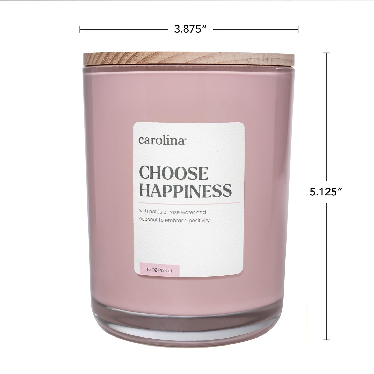 Carolina Choose Happiness 16 oz Scented Candle, 2 Wick Wellness Relaxing Candle, 60H Burn Time, Ideal for Creating a Welcoming Home - Made in The USA