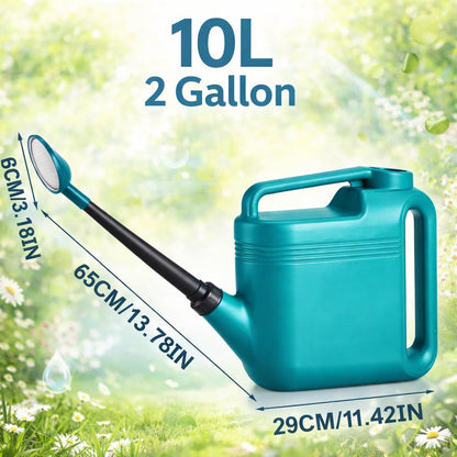 2 Gallon Watering Can for Indoor & Outdoor Plants, Large Capacity Long Spout with Ergonomic Non-Slip Handle, Durable Leak-Proof Plastic, Comfortable Grip, Ideal for Flowers, Vegetables