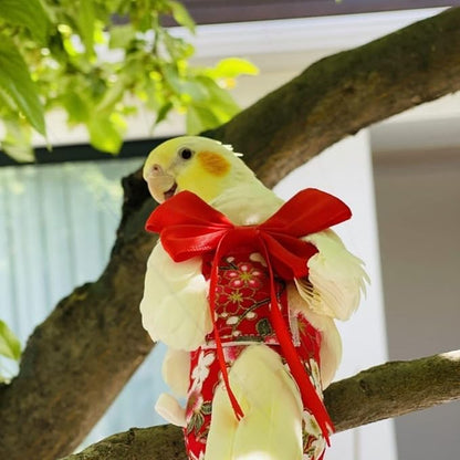 Bird Diaper Parrot Washable Diapers, Parrot Flight Suit, Reusable Nappies for Parakeet Cockatiel Mini Macaw Budgie Conure Lovebird (Beige,Sulphur-Crested Cockatoo)