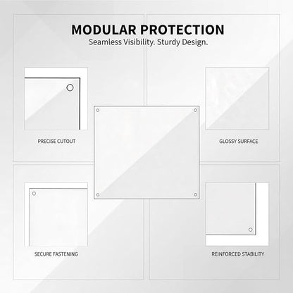 12 Pcs Clear Plastic Cage Guard Panels, 10 x 8.2 in Pet Habitat Siding, Splatter Anti-Splash Fence Dividers with 100 Zip Ties for Rabbit Cages, Guinea Pig Enclosures, Small Animal Protection