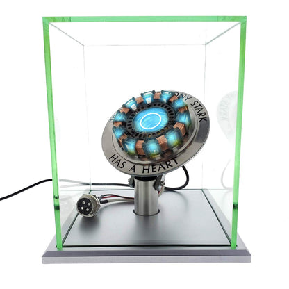 tkwser Iron Man Arc Reactor Model ARC1 with LED Light, USB Connection, and Display Case for Collections