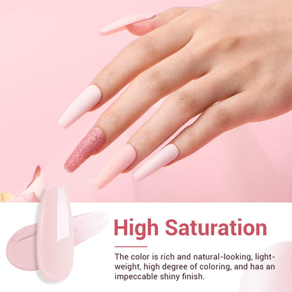 AZUREBEAUTY Dip Powder Nail Kit Starter, All Season Skin Tone Nude Brown 4 Colors Acrylic Dip Powder Liquid Set with Base/Top Coat Activator for French Nail Art Manicure DIY Salon Gifts
