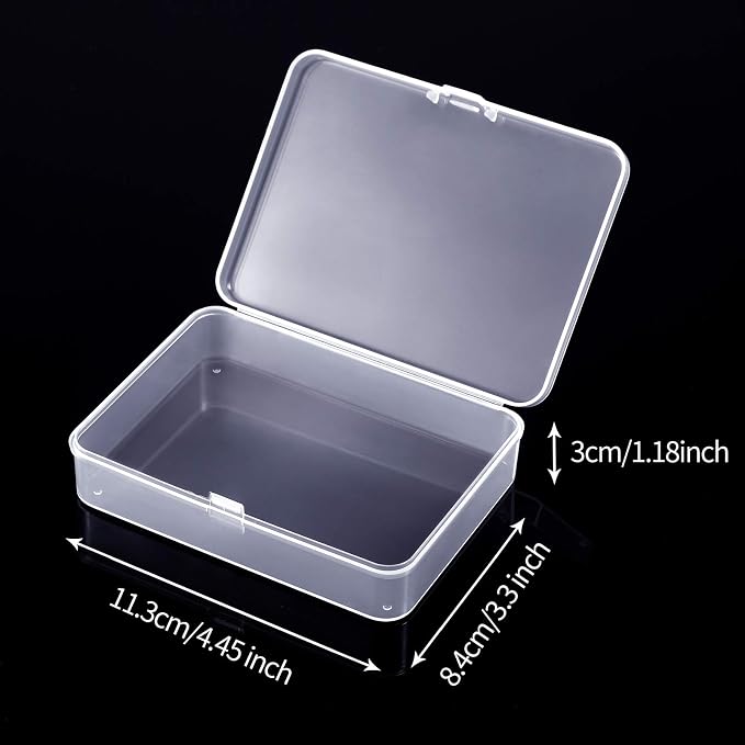 Jetec 30 Pieces Mini Plastic Clear Beads Storage Containers Box for Collecting Small Items, Beads, Jewelry, Business Cards, Game Pieces, Crafts (4.5 x 3.3 x 1.2 Inch)
