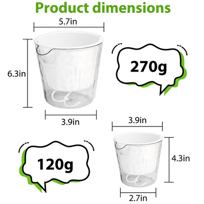 OFFKITSLY 4 Pack Self Watering Plant Pot, 6/4 Inch Plastic Self Watering Pots for Indoor Plants African Violet Pots Easy Plant Self Watering Pot with Wick Rope for Plants Flowers