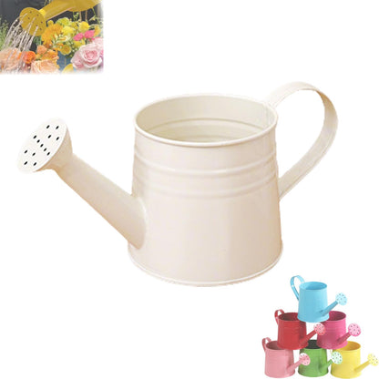 White Metal Watering Can, Metal Watering Can with Sprinkler Spout, for Indoor & Outdoor Plants, Lawn & Garden Tool (White,1pc)