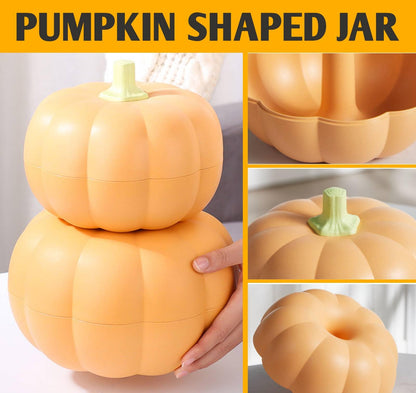 Large Pumpkin Bowls 2 Set, Plastic Pumpkin Candy Dish Jar with Lid Thanksgiving Decor Pumpkin Dish with Cover Pumpkin Serving Tray Fall Decorative Food Snacks Storage Container for Sugar Cookie