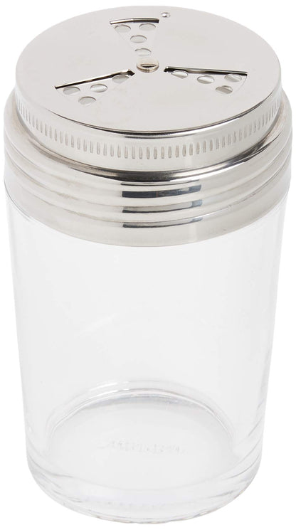 Norpro Shaker Cup Glass Adjustable Pizzeria Style Pepper/Salt/Cheese/Spice 5.25"