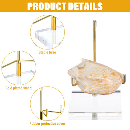 MAQUITA 6 Pcs Acrylic Easel Display Stand, Crystal Acrylic Easel Geode Stand with Adjustable Metal Arms, Rock Display Crystal for Gemstones Fossils Minerals (2.4 × 2.4 × 3.82 Inch)