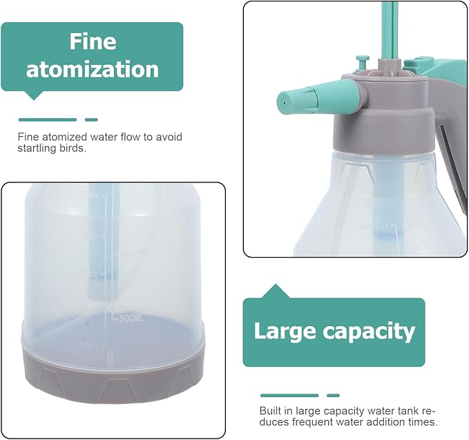 Pet Bird Bath Mister: Handheld Bathing Sprayer for Parrots and Cockatiels - 1.5L/50.72 Fl Oz Mister Cleaner for Pet Bird Cage Shower and Cleaning
