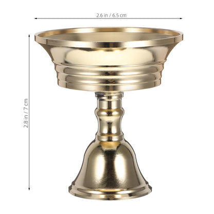 Tibetan Buddhist Supplies Temples: Oil Burner Ghee Lamp Butter Lamp Holder 2pcs Brass Tibetan Tealight Holder Golden Cup Oil Lamp Buddhist Altar Supplies for Home Temple Housewarming Gift