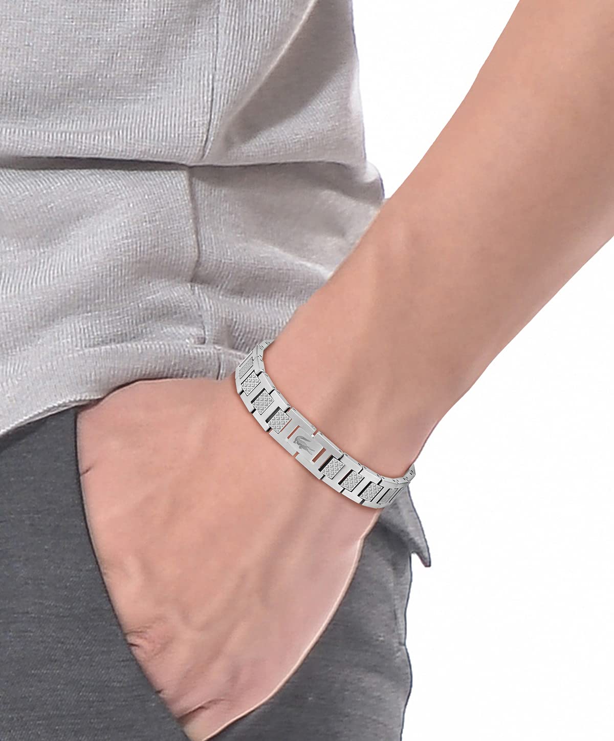 Lacoste Metropole Men's Stainless Steel Link Bracelets (Model: 2040117)