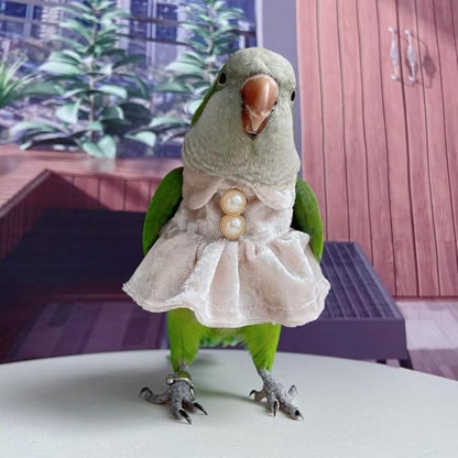 Bird Costume Bird Diaper Flight Suit Parrot Velvet Fleece Skirt Clothes Cosplay Photo Prop for Conure Lovebird Parakeet Cockatiel Macaw Small Animals Apparel (White,Sulphur-Crested Cockatoo)