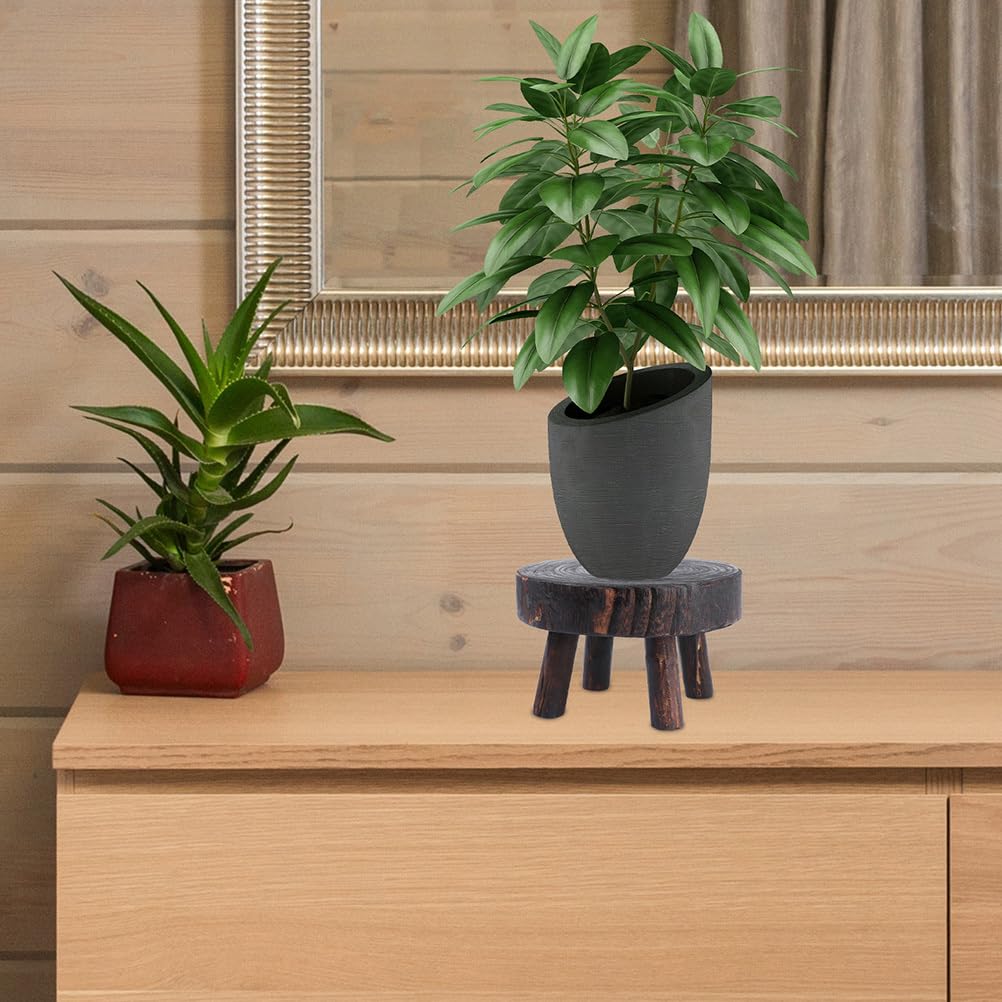 KONTONTY 1Pc Decorative Wooden Flowerpot Rack Elegant Wooden Plant Stand for Indoor and Outdoor Use Stylish Flowerpot Display Rack for and Patio Decor