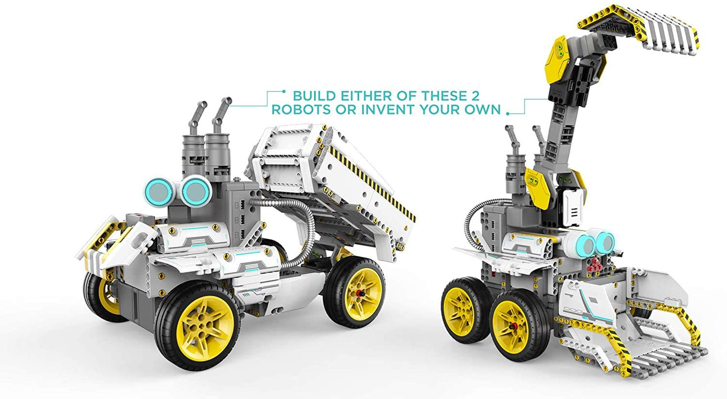 UBTECH JRA0203 JIMU Robot BuilderBots Series: Overdrive Kit/App-Enabled Building and Coding STEM Learning Kit (410 Parts and Connectors), Yellow