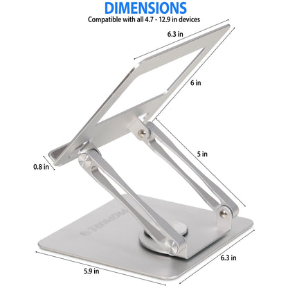 Propware Swivel Tablet Stand for iPad/Kindle/PS/Switch/iPhone 13"-4.7" Holder, Adjustable Tablet Stand for Desk, Kitchen, PC Office Accessories for Desk, Men, Women, iPad Accessories