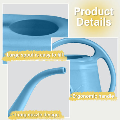 ZXJ Plant Watering Can - for Indoor and Outdoor Home Garden Plants - with Long Spout - Skye Blue - 1/2 Gallon