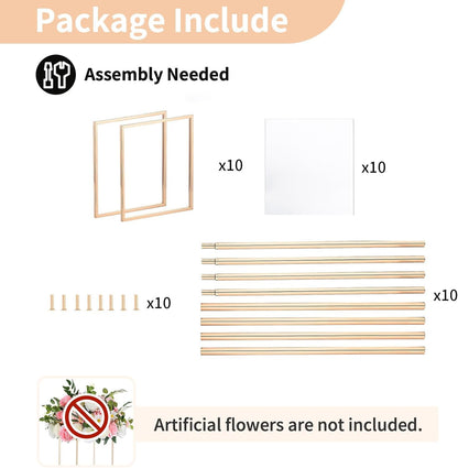 Nuptio Wedding Centerpieces Gold Vases: 10 Pcs 23⅝ inch Tall Flower Stand Metal Floor Vase Column Geometric Centerpiece Stands Rectangular Display Rack for Weddings Party Decoration