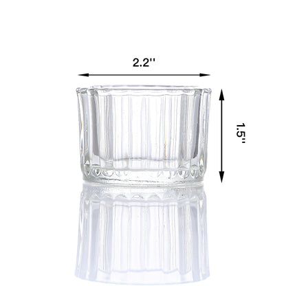 Tealight Candle Holder Set of 24, Clear Tea Light Candle Holder Glass for Wedding Decor, Tea Light Holders Bulk for Home Decor (Clear)