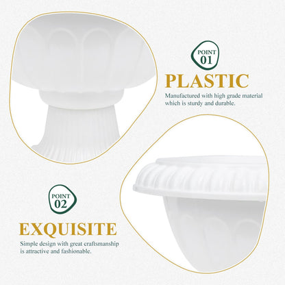 BESPORTBLE Roman Flower Pot: Decorative Plastic Flower Pots Roman Plant Containers Small White Urn Planters for Wedding Centerpiece Home Balcony Decor, 6.24 * 5.5inch