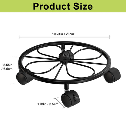 Chinpakden 1 Pack Rolling Plant Stands with Wheels - 10.24" Plant Caddy, 360 °Rotatable and Lockable Plant Rollers, 80LB Weight Capacity, Plant Dolly for Moving Plant Wine Barrels Heavy Objects.