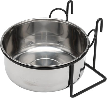 GOTOTOP Stainless Steel Coop Cup, Hanging Pet Bowl Food Water Feeder with Hook for Dogs Cats Birds Rabbits in Crate Cage Kennel