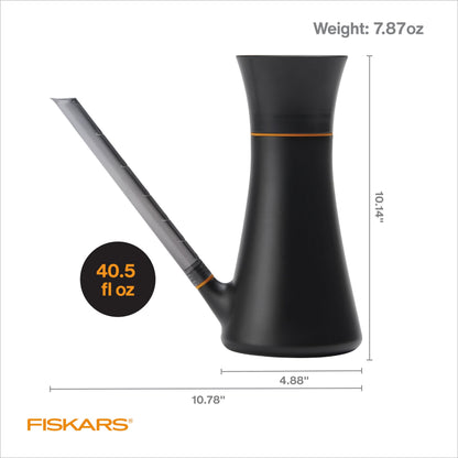 Fiskars Indoor Watering Can,Long Reach Spout for Precision Hydration on House Plants,Flowers&Garden,Anti-Drip Nozzle with Translucent Volume Markings,Ergonomic Recycled Plastic Body,40 oz,(Pack of 4)
