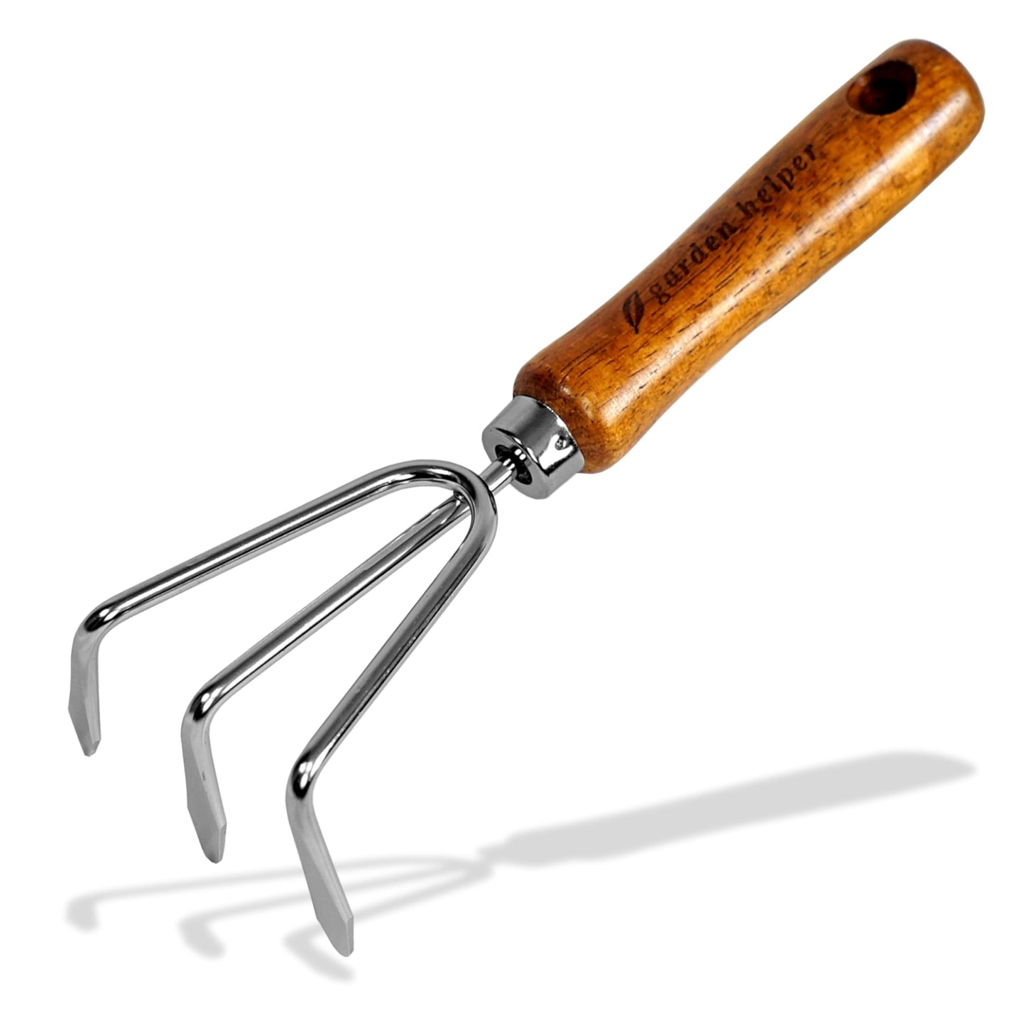 Hand Cultivator Garden Tool 3 Claws - Heavy Duty Japanese Steel with Wood Handle - Manual Small Hand Rake Tiller for Weeding, Digging, Cultivating and Aerating Soil - Made in Japan