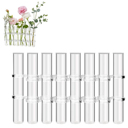 Balacoo Test Tube Glass Vases 8pcs Large Hydroponic Plant Propagation Tubes with Cleaning Brush for Home Decor and Succulent Terrarium Gardening