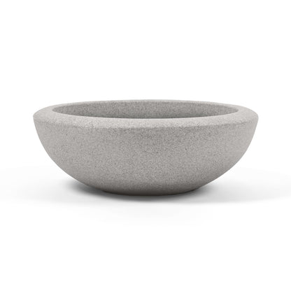 ARBORA 21" Santorini Bowl Polyresin Indoor and Outdoor Planter with Stone Blend Concrete Gray Finish - Durable, Weatherproof, Lightweight, Large Plant Pot for Patio, Garden, Deck, Entryway