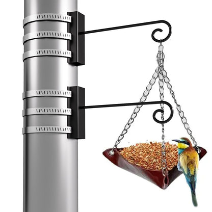 Xbpeuy 2 PCS Adjustable Fence Post Hangers, Bird Feeder Hanger Hooks, Plant Garden Hook, Wind Chime Hanger for 2" to 2 3/8" Diameter Posts