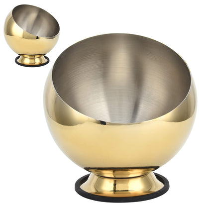 Hapivida Stainless Steel Gold Seasoning Oblique Bowl Mirror Polished Surface Larger Storage Capacity for Kitchen Living Room (Medium)