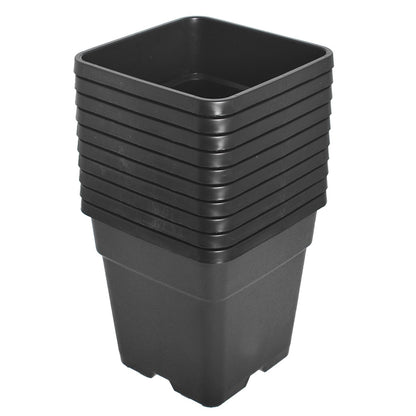 raseparter 10 Pack 1.4 Gallon Plastic Planter Nursery Seedling Pots Square with Holes Garden Flower Seedling Pot Container for Seedling Cuttings Transplanting