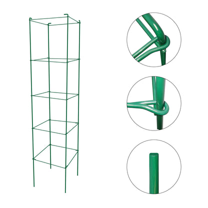 Thealyn Tomato Cages 6 Packs 57 Inches (H) Plant Stand with 164 Feet Twist Ties, Heavy Duty Garden Plants Support for Tomatoes, Cucumber, and Other Climbing Plants (Green)