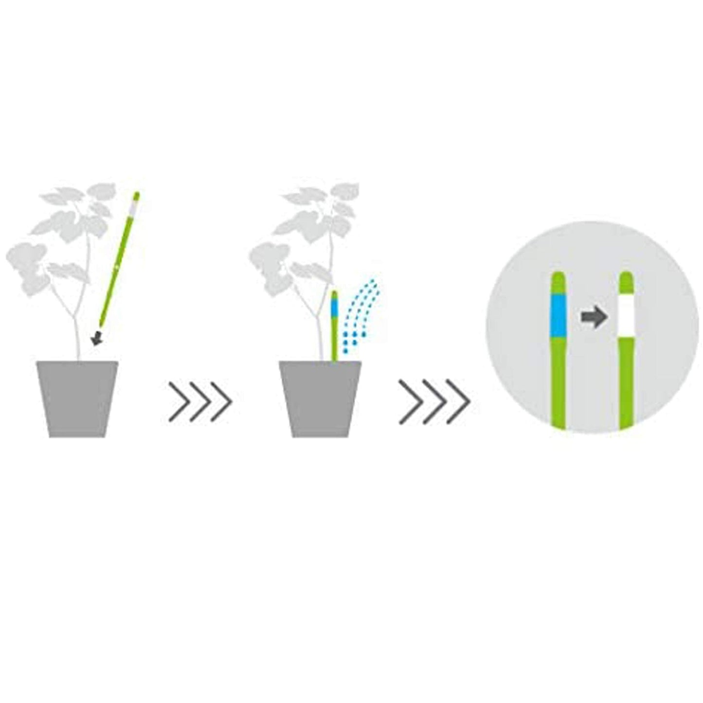 Sustee Aquameter (Small White Refillable - Bundle of 2) - House Plant Soil Moisture Meter, Humidity Sensor Probe, Water Level Indicator - Best for Indoor Potted Plants