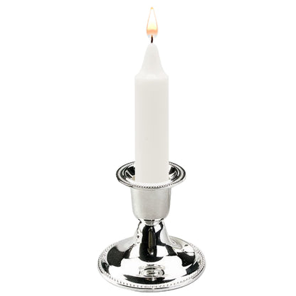 The Dreidel Company Silver Candle Holders, Shabbat Candle Sticks, Ornate Silver Plated Design (2.5 Inches)