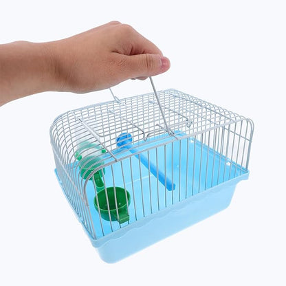 Toddmomy Portable Bird Cage with Perch Food Box Water Dispenser Spacious Travel Carrier for Parrots Lovebirds Small Birds 9.29X6.57X6.29 Inches