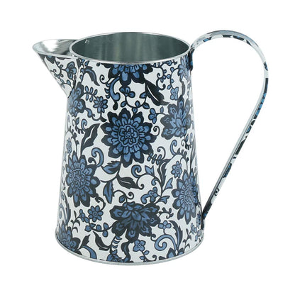 PHILPETY Shabby Chic Watering Can Galvanized Finish Metal Vase Country Rustic Pitcher Primitive Jug Decorative Flower Holder, 7.1" H