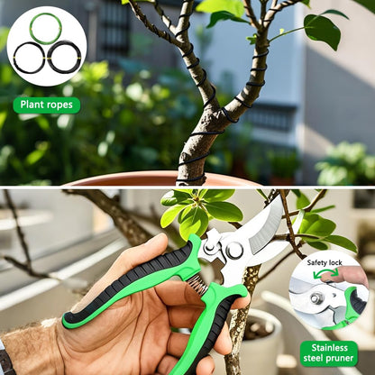 Bonfino Bonsai Tools Set, 21 Pcs Bonsai Tool Kit for Beginners, Bonsai Pruning Kit, Bonsai Scissors, Pruning Shears, PU Leather Bag, Gardening Gift for Women Parents