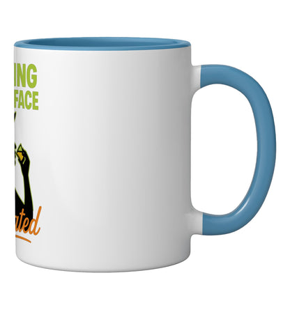 Funny Halloween Drinking Trick or Tequila Spooky Squad Bar Ceramic Mug, Blue/White